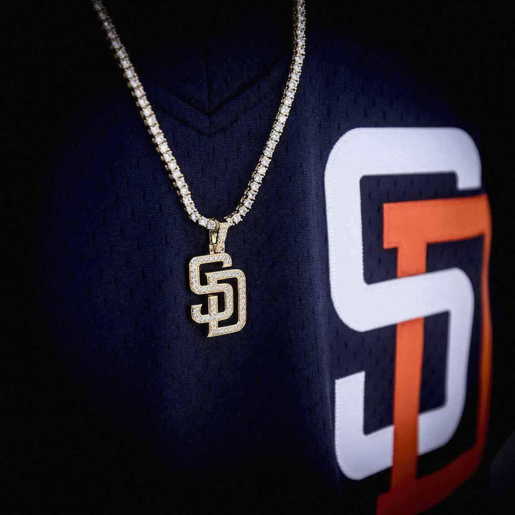 GLD Men San Diego Padres Official MLB Logo Pendant
