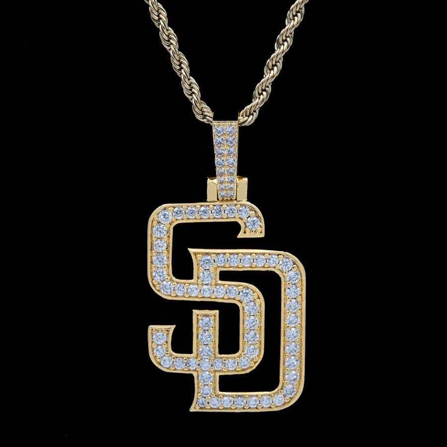 GLD Men San Diego Padres Official MLB Logo Pendant