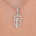 GLD Women San Francisco Giants Official MLB Micro Logo Pendant in White Gold