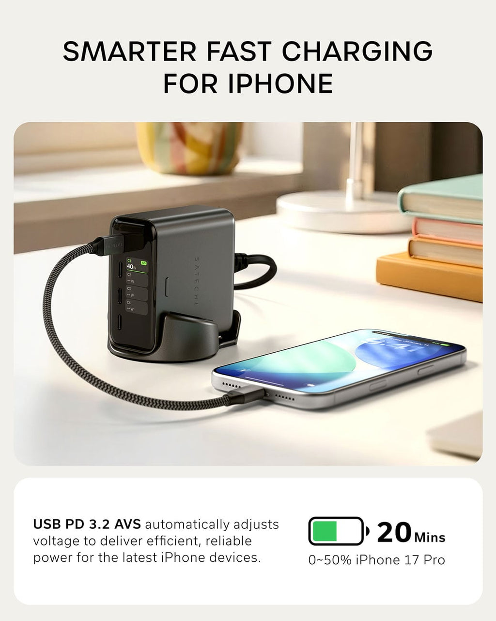 Satechi ChargeView 240W Desktop Charger in Black - ST-C6CV240C-US - image 6