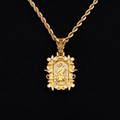 GLD Men Iced Medieval Shepherd Pendant in Yellow Gold