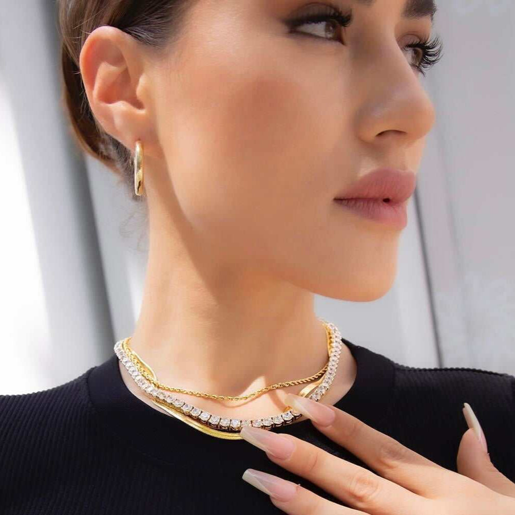 GLD Women Tube Hoop Earrings in Yellow Gold
