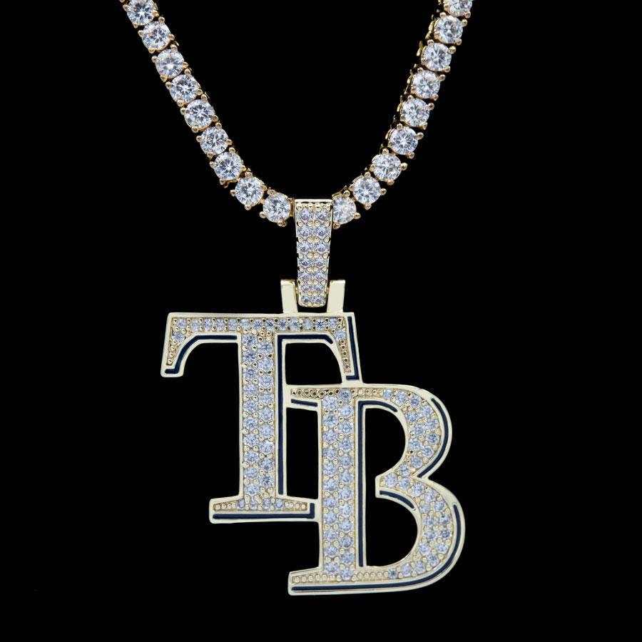GLD Men Tampa Bay Rays Official MLB Logo Pendant