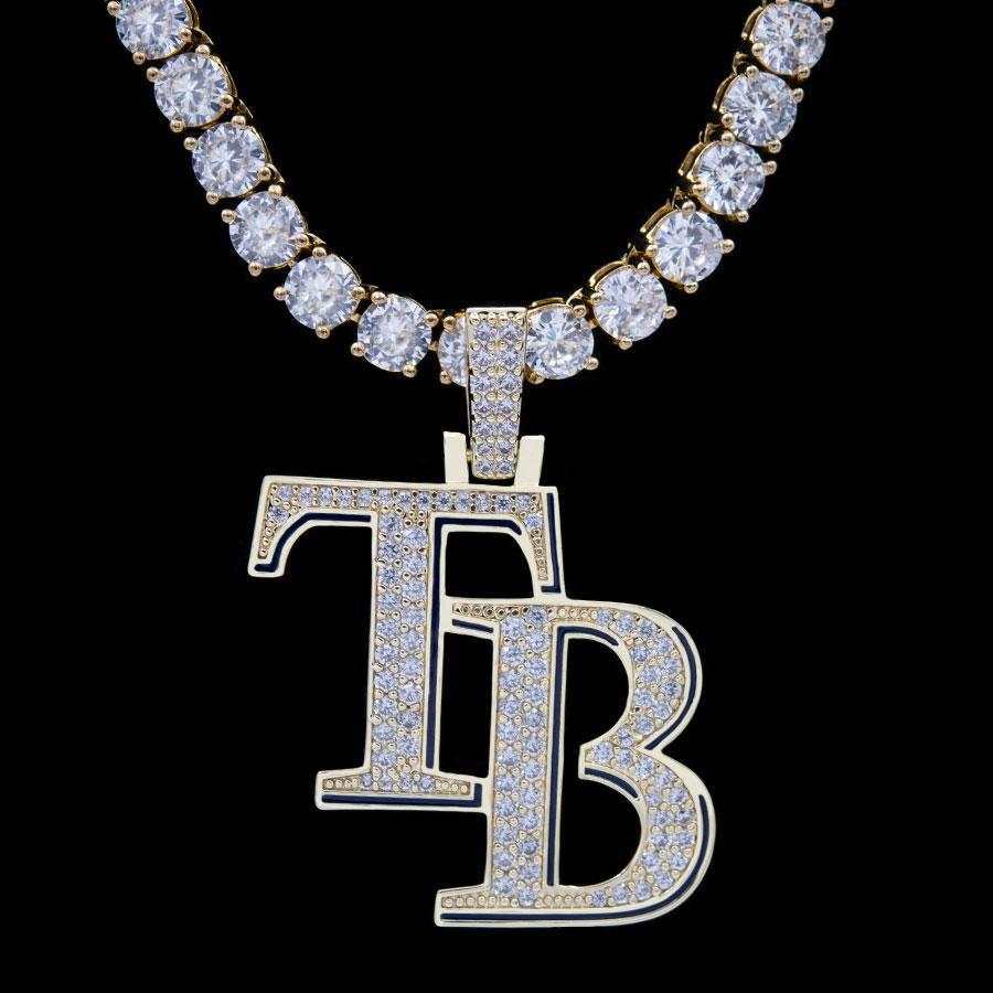 GLD Men Tampa Bay Rays Official MLB Logo Pendant