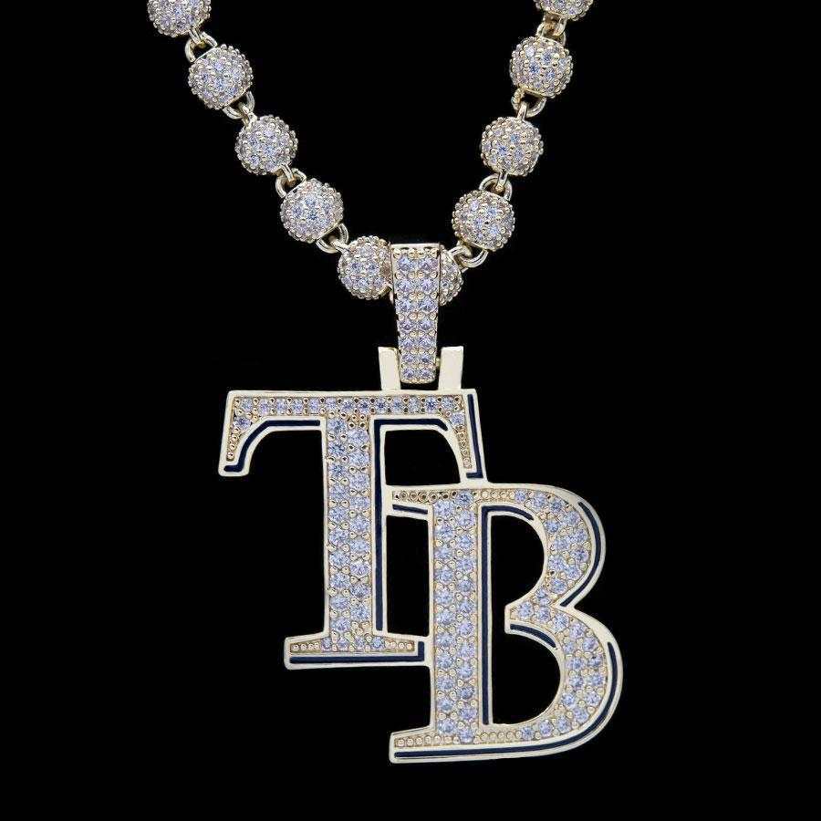 GLD Men Tampa Bay Rays Official MLB Logo Pendant