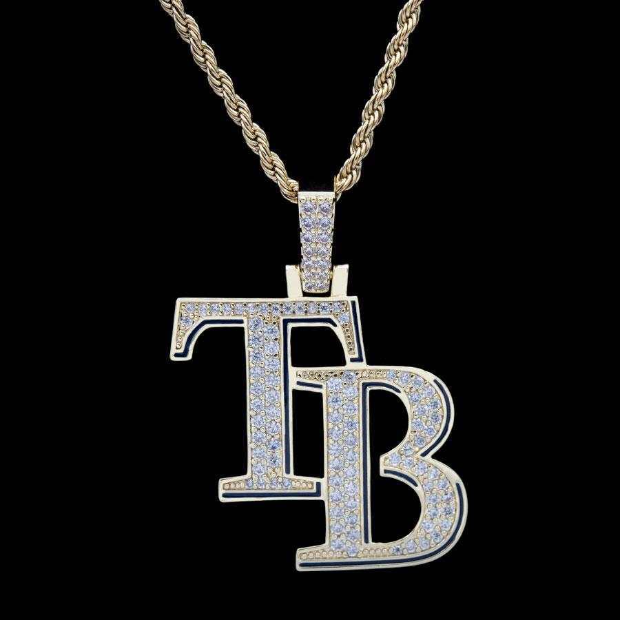 GLD Men Tampa Bay Rays Official MLB Logo Pendant