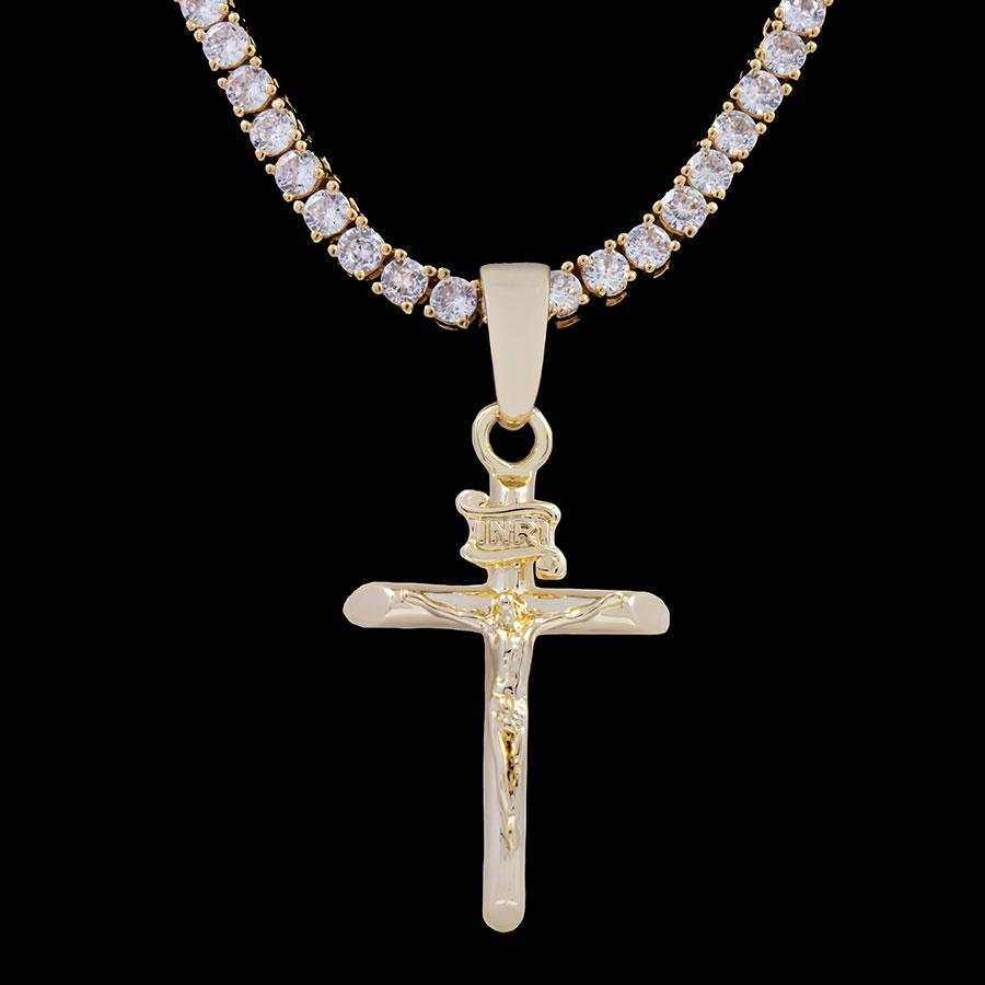 GLD PROMO Crucifix Cross Pendant in Yellow Gold