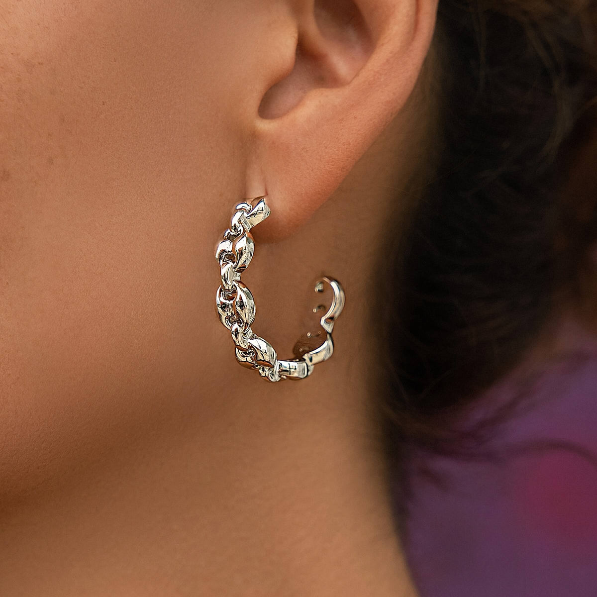 GLD Women Valentina Hoop Earrings in White Gold