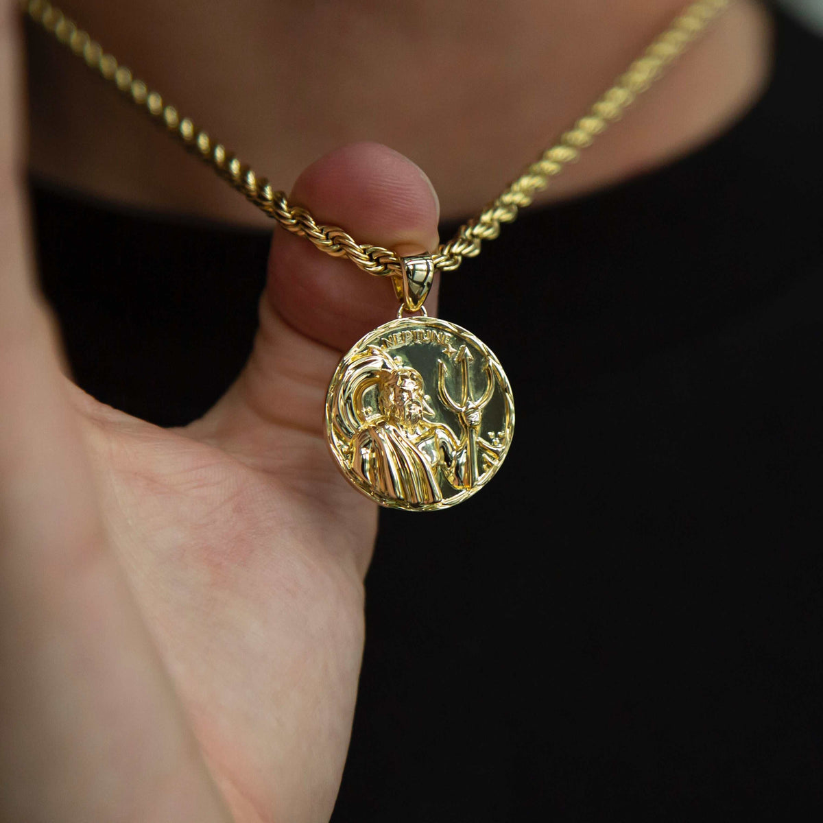 GLD PROMO 18k Vermeil Neptune Coin Pendant