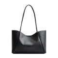 Black*Medium | Wide tote with leather straps and snap closure