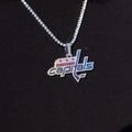 GLD Men Washington Capitals Official NHL Logo Pendant in White Gold