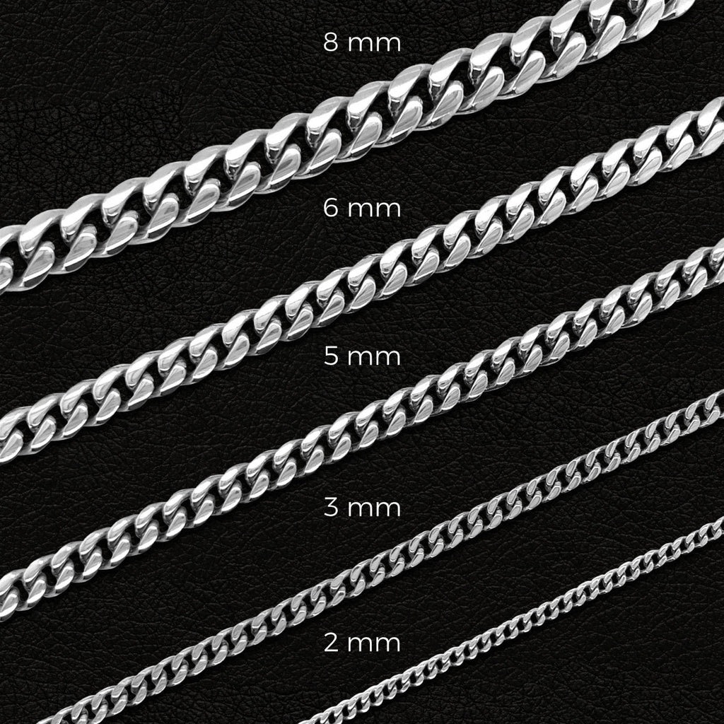 GLD Men Cuban Link Chain in White Gold - 5mm
