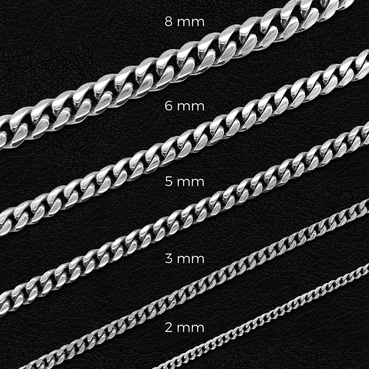 GLD Men Cuban Link Chain in White Gold - 5mm