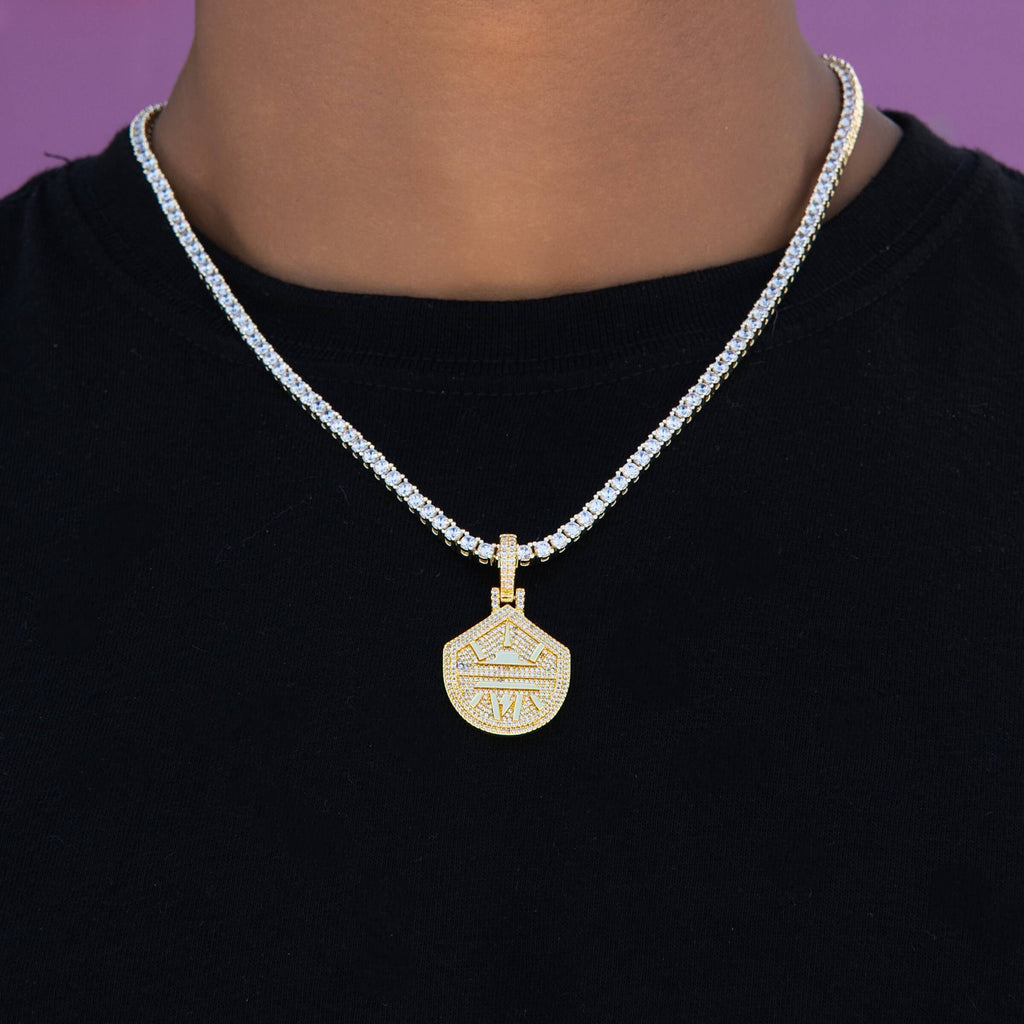 GLD Men Seattle Storm Official WNBA Primary Micro Logo Pendant in Yellow Gold