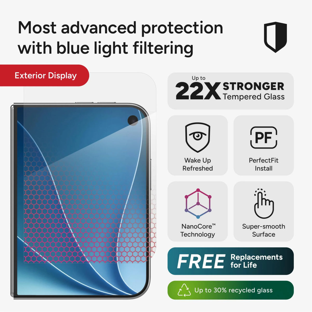 Zagg Glass XTR6 Blue Light Screen Protector for iPhone Duo - 200122070 - image 2